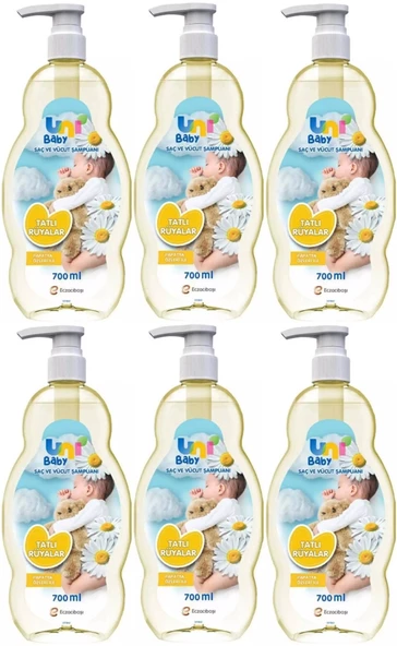 Uni Baby Bebek Şampuanı 700ML Tatlı Rüyalar (Pompalı) (6 Lı Set)