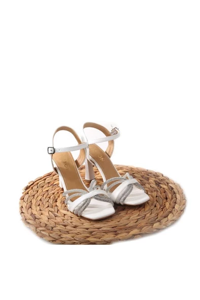 Papuçcity Wzy 02811 8,5 Topuklu Kadın Taşlı Sandalet Ayakkabı - 10