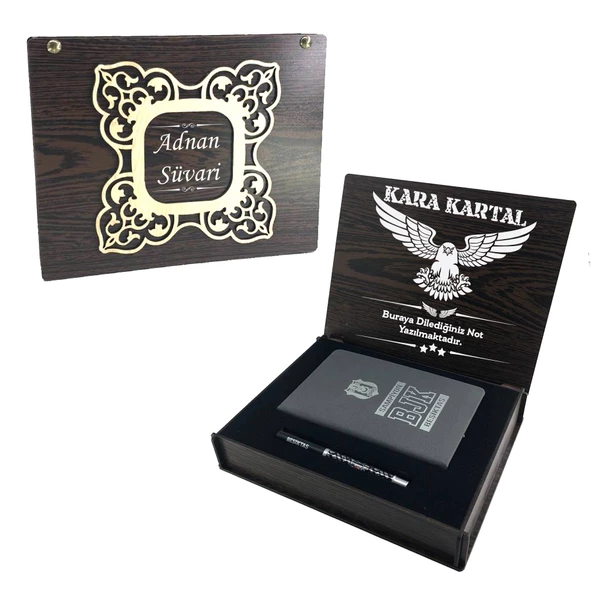 Beşiktaş Orijinal Lisanslı Kalem Termo Deri Defter Vip Set Ahşap Kutulu - 7
