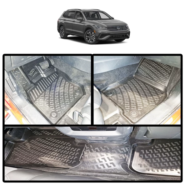 Rizline Volkswagen Tıguan 2024 ve Sonrası 3D Havuzlu Paspas Siyah ürün görseli