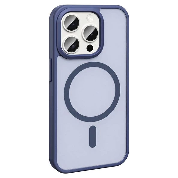 Vendas iPhone 15 Pro Max Kılıf Magsafe Şarj Özellikli Mat Arka Yüzey Zore Sio Kapak - 3