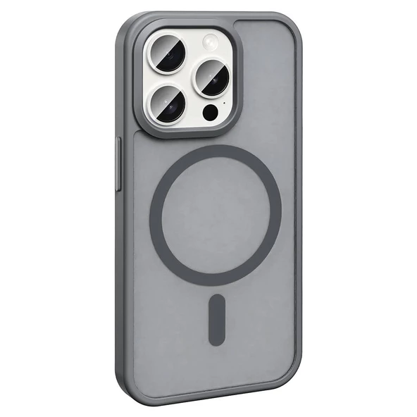 Vendas iPhone 15 Pro Max Kılıf Magsafe Şarj Özellikli Mat Arka Yüzey Zore Sio Kapak - 4