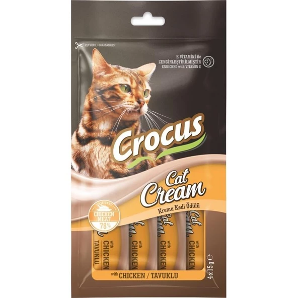 Crocus Tavuklu Krema Kedi Ödülü 4x15g