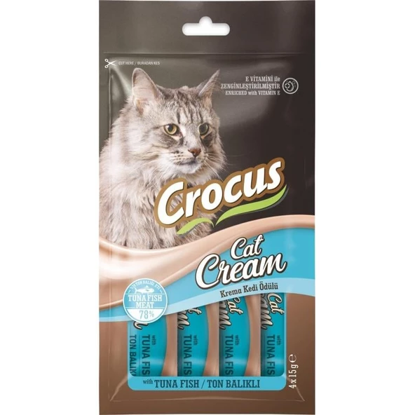 Crocus Ton Balıklı Krema Kedi Ödülü 4x15g