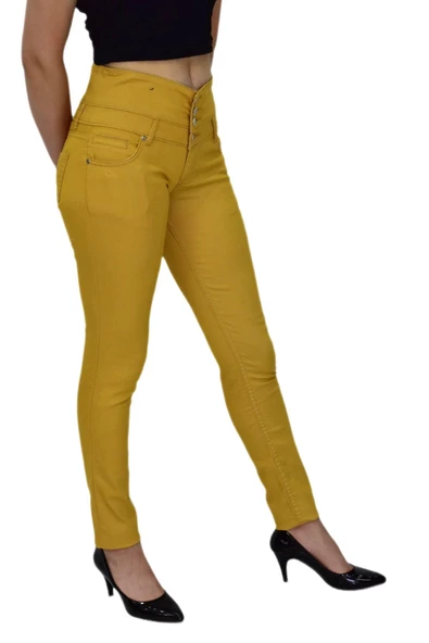 Kadın Yüksek Bel Kanvas Pantolon BGL-ST01575 - Resim 9