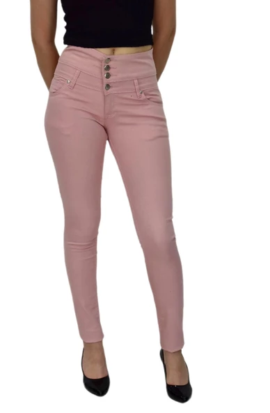 Kadın Yüksek Bel Kanvas Pantolon BGL-ST01575 - Resim 2