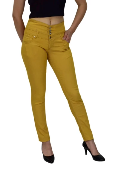 Kadın Yüksek Bel Kanvas Pantolon BGL-ST01575 - Resim 7