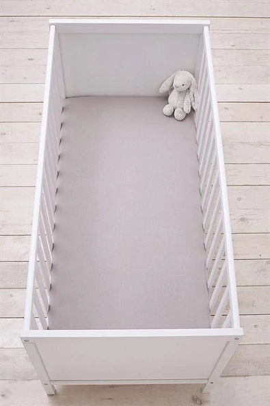 2 Adet 40 x 80 + 10 cm Anne Yanı Lastikli Penye Kumaş Bebek Çarşafı - 11