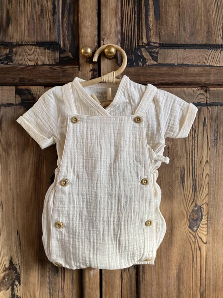 Naturaborn GOTS Organik Sertifikalı Müslin Kimono Yaka Bebek Body - 10