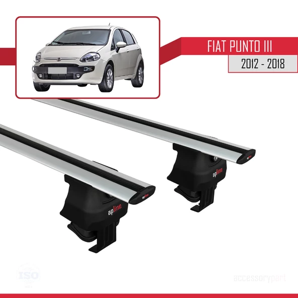 Fiat Punto III 2012-2018 Arası ile uyumlu ACE-4 Ara Atkı Tavan Barı GRİ - 2