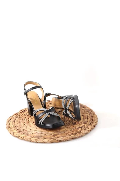 Papuçcity Wzy 02709 9 Cm Topuklu Kadın Sandalet Ayakkabı - 5