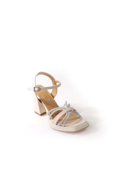 Papuçcity Wzy 02709 9 Cm Topuklu Kadın Sandalet Ayakkabı - 6