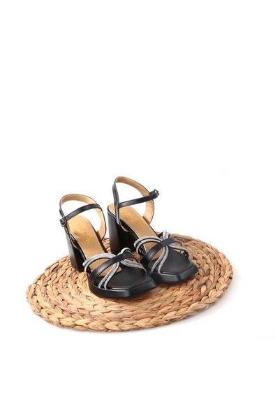 Papuçcity Wzy 02709 9 Cm Topuklu Kadın Sandalet Ayakkabı - 4