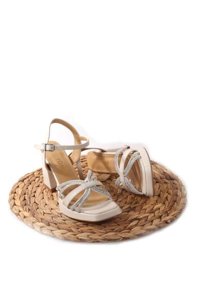 Papuçcity Wzy 02709 9 Cm Topuklu Kadın Sandalet Ayakkabı - 10