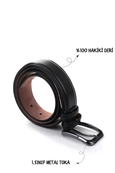 Papuç Sepeti Smt-3991 Erkek Hakiki Deri Kumaş Kemeri - 4