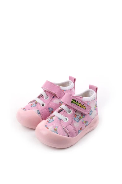 Şirin Bebe 3815 İlk Adım Ortopedik Kız Bebek Yazlık Keten Ayakkabı - 6
