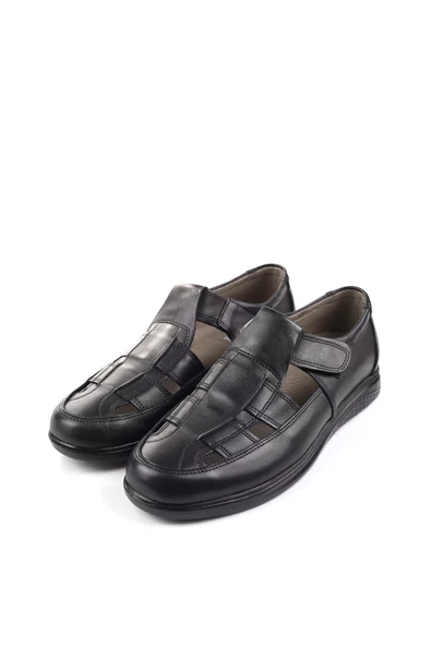 Walkenzo 3899 Ortopedik Hakiki Deri Erkek Sandalet Ayakkabı - 3