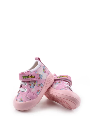 Şirin Bebe 3815 İlk Adım Ortopedik Kız Bebek Yazlık Keten Ayakkabı - 8