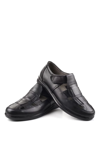 Walkenzo 3899 Ortopedik Hakiki Deri Erkek Sandalet Ayakkabı - 5