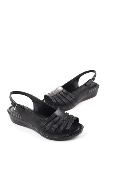 Walkenzo 3785 Ortopedik Büyük Numara Kadın Günlük Sandalet - 1