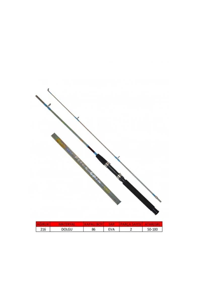 Captain 1422 Flick Boat 2 Parça Dolgu Tekne Kamışı 50-100gr 165 cm