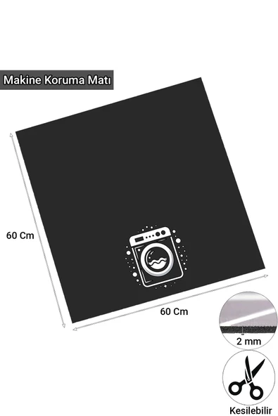 Valerine Life Çamaşır Kurutma Makinesi Örtüsü Matı Kaymaz Sıvı Geçirmez Koruyucu Yıkanır Ped 60x60cm - 2