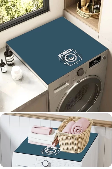 Valerine Life Çamaşır Kurutma Makinesi Örtüsü Matı Kaymaz Sıvı Geçirmez Koruyucu Yıkanır Ped 60x60cm