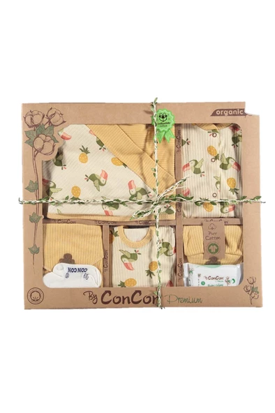 %100 Organik Pamuk Bebek Takımı Hastane Çıkışı Yenidoğan Set 10 Parça - 2