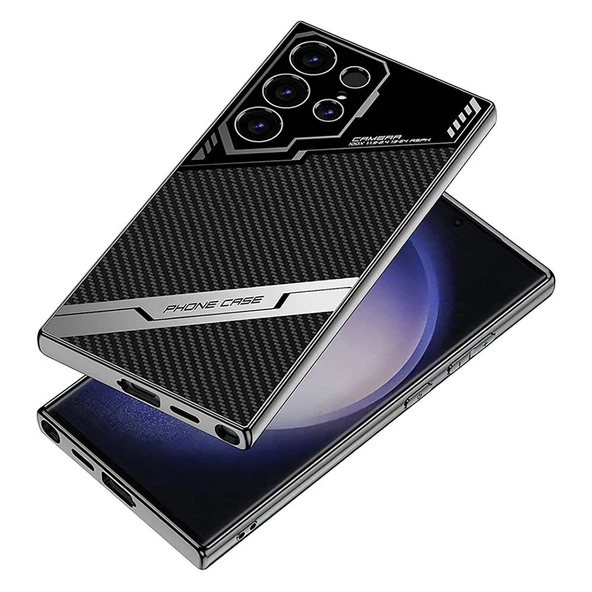 Vendas Samsung Galaxy S23 Ultra Kılıf Kamera Korumalı Karbon Tasarım Zore Yeni Seri Procase Kapak - 3