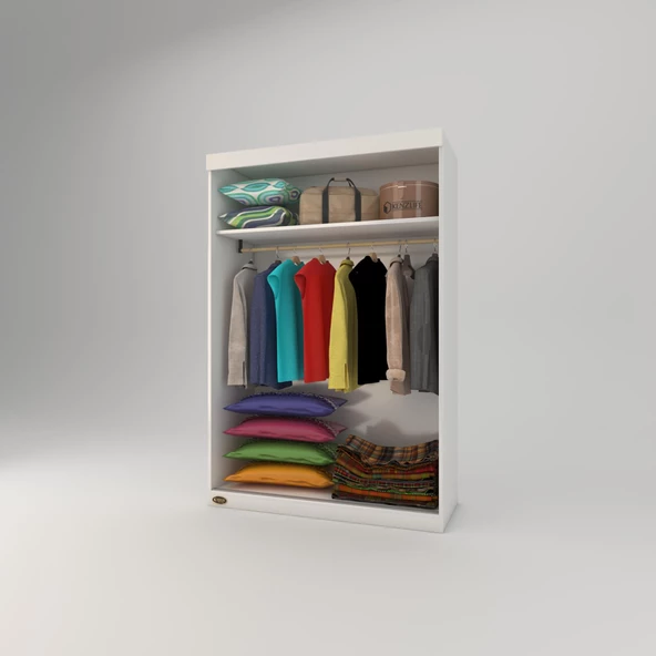 Kenzlife gardırop sürgülü kapaklı kapılı karanfil120 byz gardolap dolap - 3