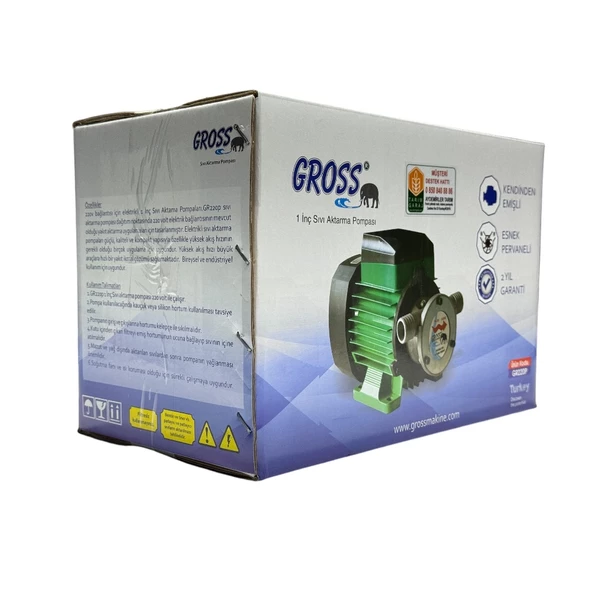 Gross 1 Inc Dıştan Çıkış Mazot ve Sıvı Aktarım Pompası 220 Volt - 7