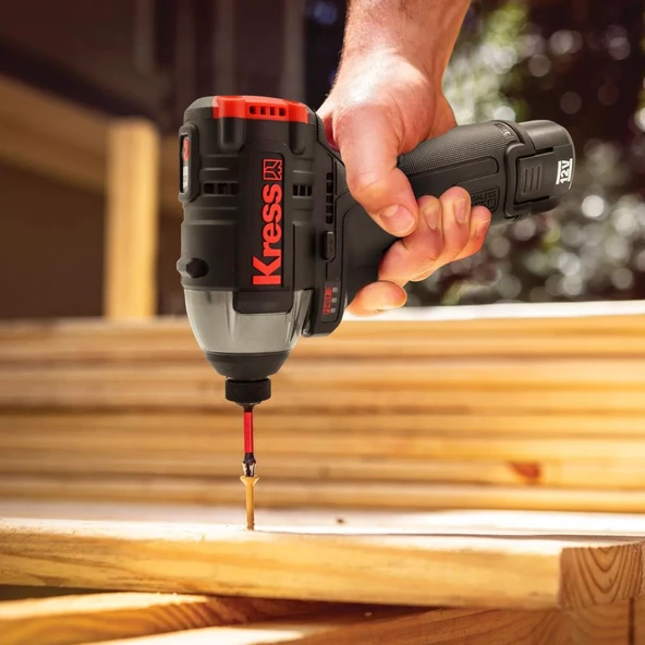 Kress Kub50.2 12Volt 2.0Ah Li-İon Çift Akülü 140Nm Kömürsüz Profesyonel Şarjlı Darbeli Tornavida - 5