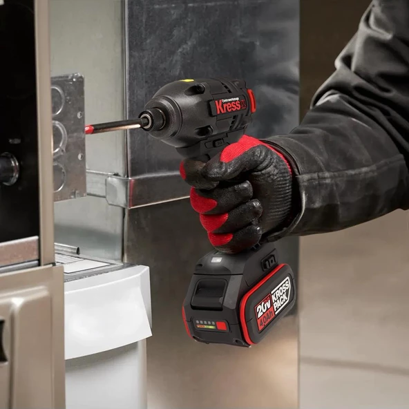 Kress Kub60.2 20Volt 4.0Ah Li-İon Çift Akülü 230Nm Kömürsüz Profesyonel Şarjlı Darbeli Tornavida - 8