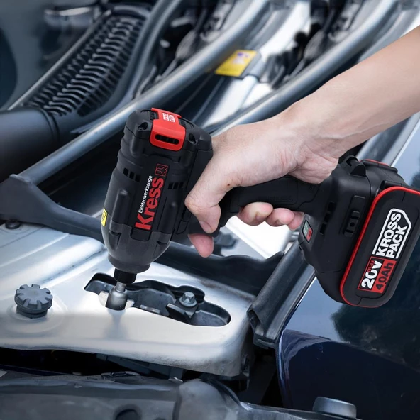 Kress Kub60.2 20Volt 4.0Ah Li-İon Çift Akülü 230Nm Kömürsüz Profesyonel Şarjlı Darbeli Tornavida - 3