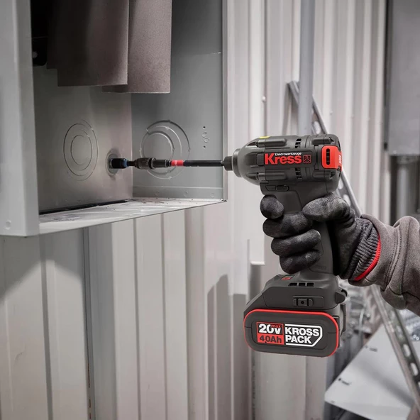 Kress Kub60.2 20Volt 4.0Ah Li-İon Çift Akülü 230Nm Kömürsüz Profesyonel Şarjlı Darbeli Tornavida - 6