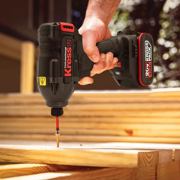 Kress Kub60.2 20Volt 4.0Ah Li-İon Çift Akülü 230Nm Kömürsüz Profesyonel Şarjlı Darbeli Tornavida - 5