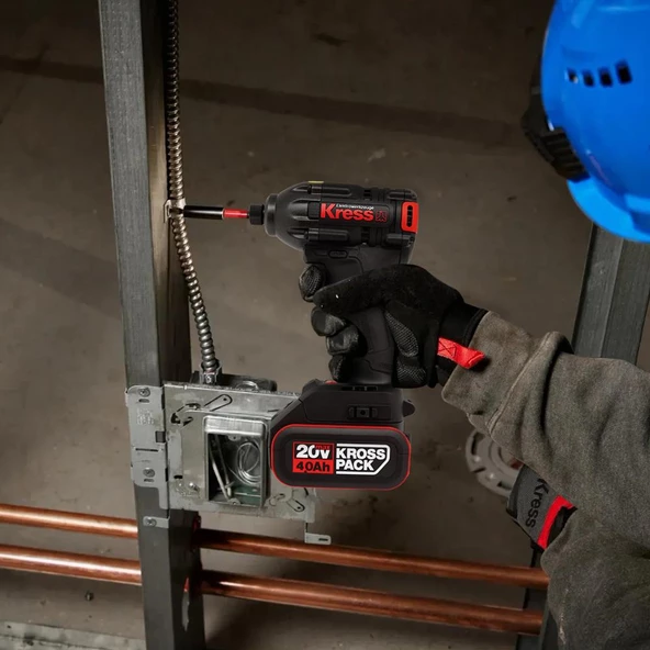 Kress Kub60.2 20Volt 4.0Ah Li-İon Çift Akülü 230Nm Kömürsüz Profesyonel Şarjlı Darbeli Tornavida - 10