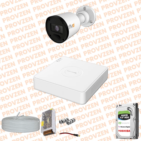 Provzen RV Hikvision 1 Kamera Güvenlik Kamerası 20mt Gece Görüş