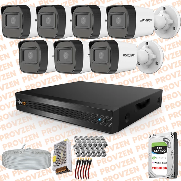 Provzen Hikvision RV 7 Kamera Güvenlik Kamerası 1TB (1000GB) HDD