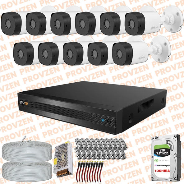 Provzen Rv Dahua 11 Kamera Fullhd Güvenlik Kamerası Set 1tb Hdd