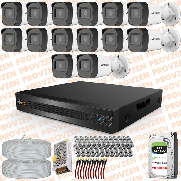 Provzen Hikvision RV 14 Kamera Güvenlik Kamerası 1TB (1000GB) HDD