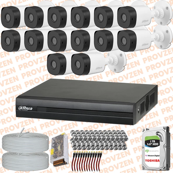 Provzen Dahua 14 Kamera Fullhd Güvenlik Kamerası Set 1tb Hdd