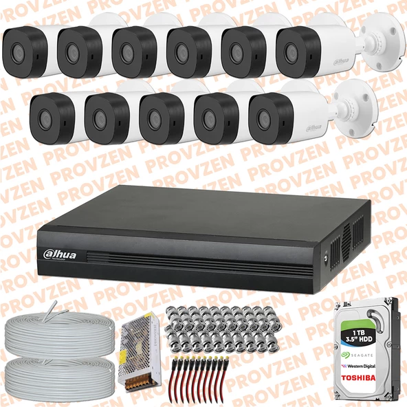 Provzen Dahua 11 Kamera Fullhd Güvenlik Kamerası Set 1tb Hdd