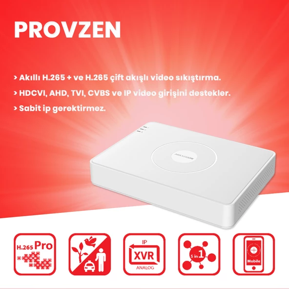 Provzen Hikvision 13 Kamera FullHD Güvenlik Kamerası Set 1TB HDD - 5