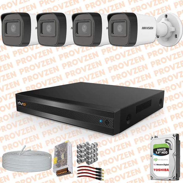 Provzen Hikvision RV 4 Kamera Güvenlik Kamerası 500 GB HDD