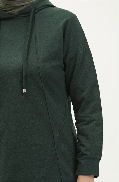 Kapşonlu O Yaka Sade Basic İkili Eşofman Spor Takımı - 03039.021 - Nefti - 4