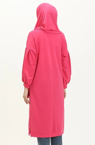 Hira Balon Kol Midi Boy Sade Basic Sweatshirt - 03031.025 - Fuşya - 2