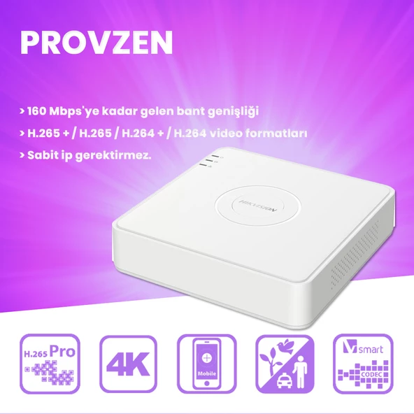 Provzen Hikvision 5 Kameralı İp Kamera Seti 4mp 1440p Mikrofonlu - 3