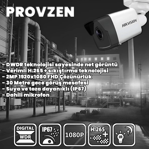 Provzen Hikvision 13 Kameralı İp Kamera Seti 1080p Mikrofonlu - 2
