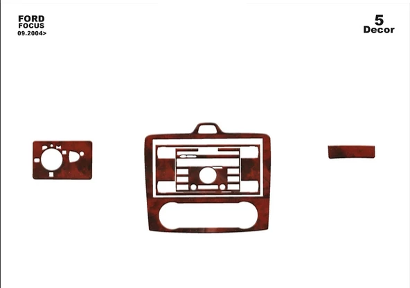 Focus 2004-2012 Uyumlu Ön Torpido Maun Kaplama (5 Parça)